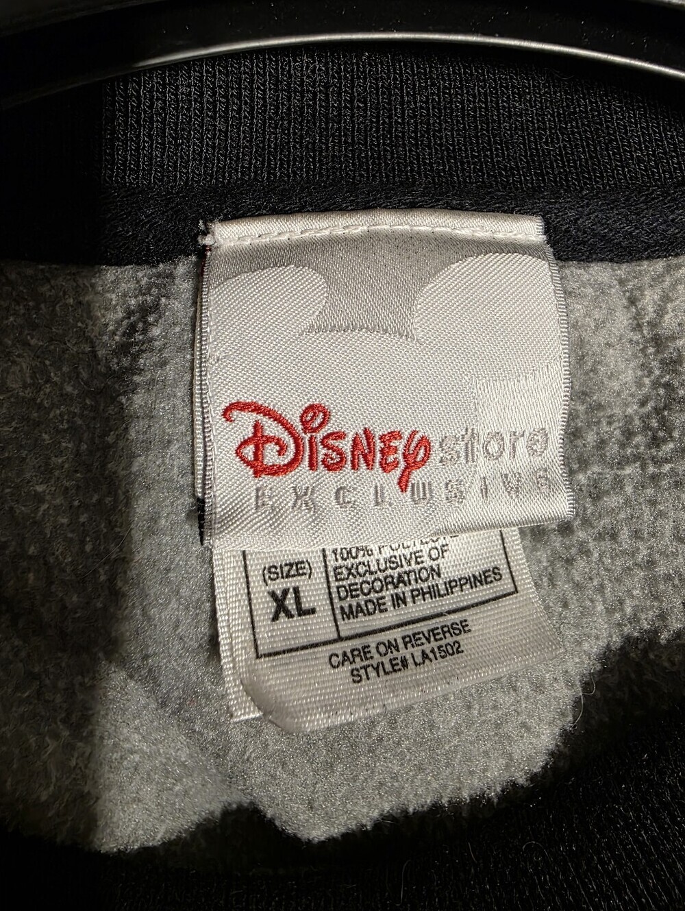 Disney Gray Crewneck Sweatshirt with Mickey Embroidery and Red Accents - Picture 2 of 5